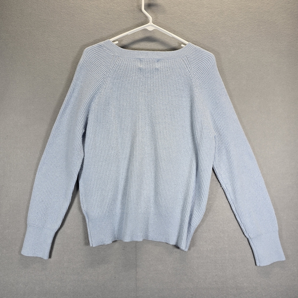 Old Navy Sweater Pullover Women S Small Blue V-Neck Knit Long Sleeve Cotton - Picture 5 of 14